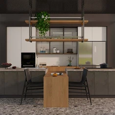 आधुनिक मेलामाइन किचन कैबिनेट